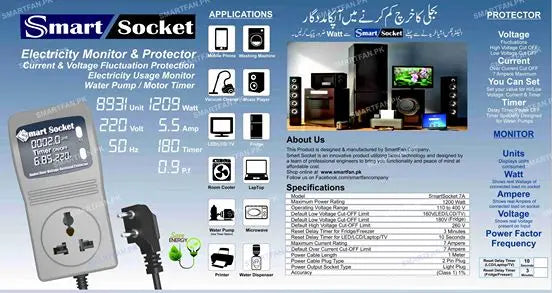 7A Smart Socket Electricity Monitor & Protector My Store