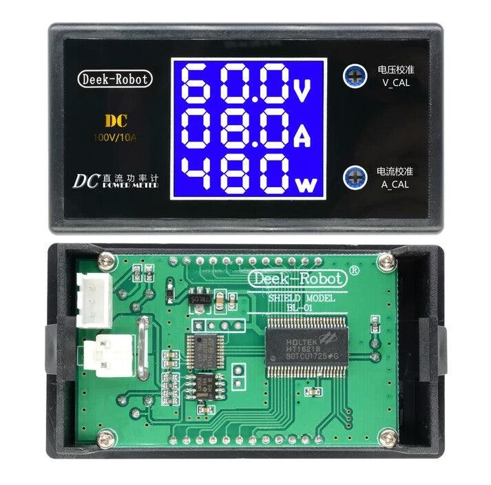 DC 0-100V 10A LCD Digital Voltmeter Ammeter Wattmeter Voltage Current Power Meter 1000W ( Solar Metrer) - SmartEshop.Pk