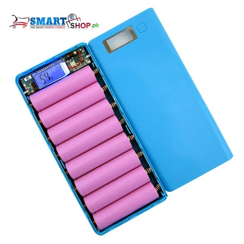 High Quality 5V Dual USB 18650 Power Bank Battery Box DIY Mobile Phone Charger Shell Case (8 CELL) - SmartEshop.Pk