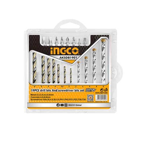 Ingco 19PCS Drill Bits & Screwdriver Bits Set AKSDB1901 in Pakistan - SmartEshop.Pk