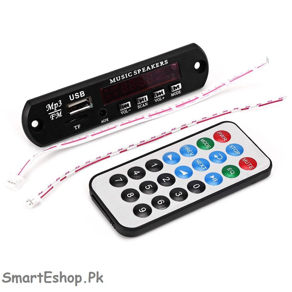 Bluetooth MP3 Player Amplifier Panel LED 5V Audio Module Support Bluetooth FM Radio USB TF AUX Remote - SmartEshop.Pk