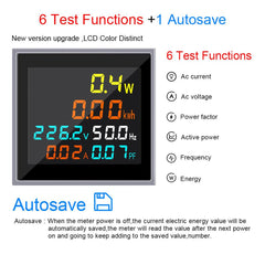 D48-2058 Din-Rail Multi Function Digital Meter 6 in 1 AC 50-300V Voltmeter Ammeter LCD Display Voltage KWH Power Energy Meter - SmartEshop.Pk