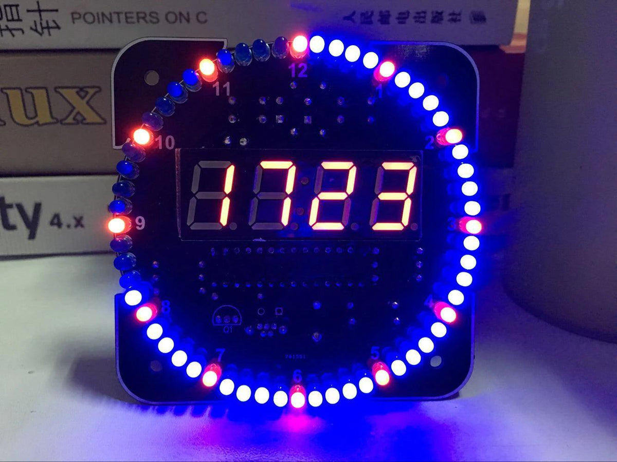 DIY Rotating Digital LED Display Module Alarm Electronic Digital Clock ...