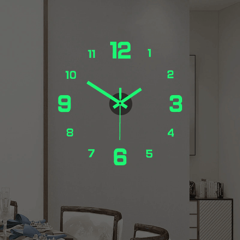 EW Creative Simple Lumius Digital Clock DIY Silent Wall Clock Study Living Room - SmartEshop.Pk