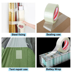 Fiber Glass Transparent Tape Grid Style Mesh Single Side Adhesive Avionics Lithium Battery Pack Packing Tape Fixed High Viscosity Packing Tape SmartEshop.Pk