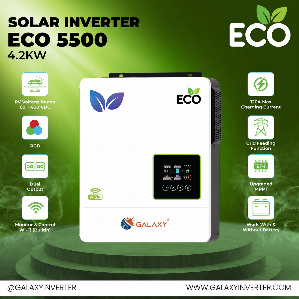 Galaxy ECO 5500 4.2KW Hybrid Solar Inverter SmartEshop.Pk