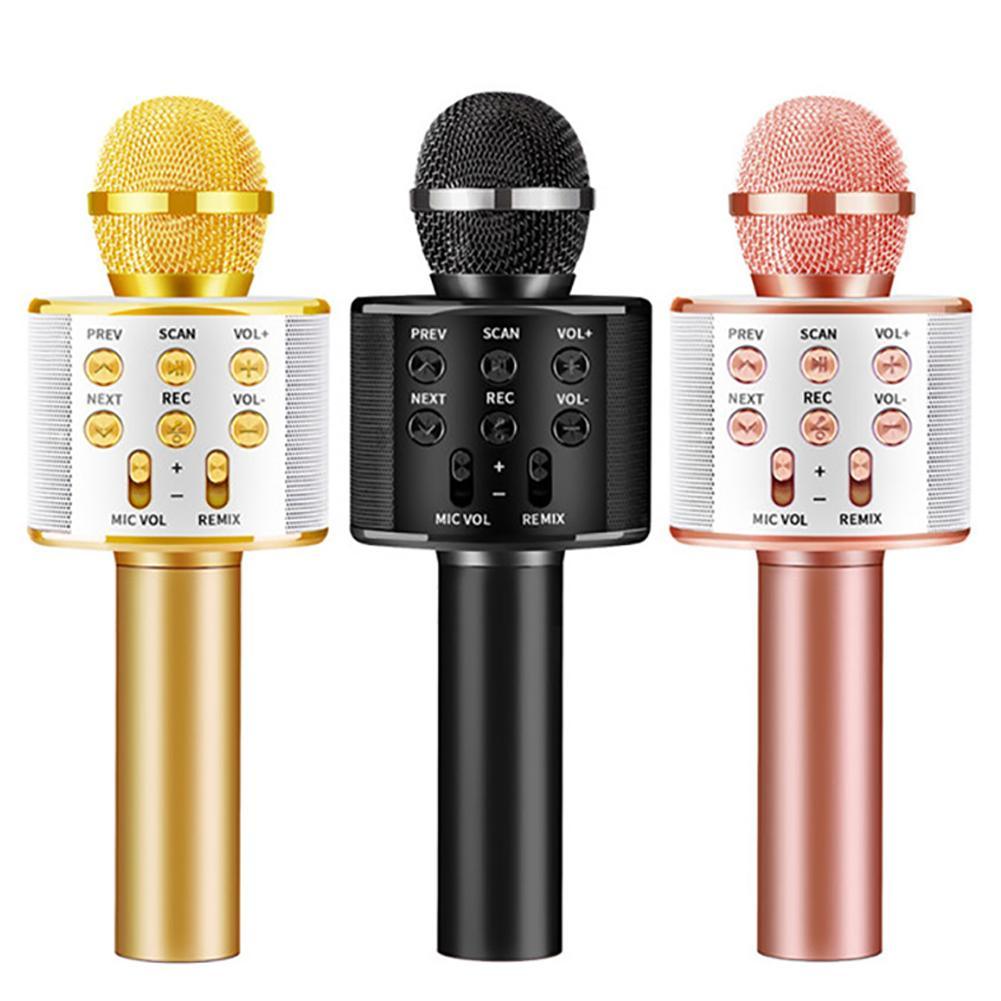 WS-858 Wireless Bluetooth Handheld Portable Karaoke Mic Speaker KTV Microphone - SmartEshop.Pk