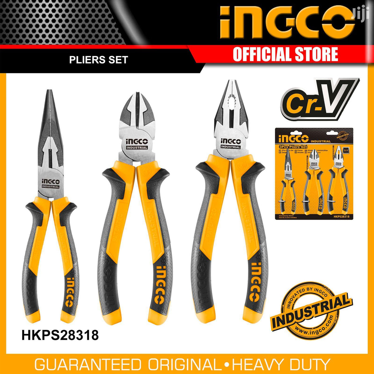 Ingco 3 Pcs Pliers Set - HKPS28318 (Industrial) - SmartEshop.Pk