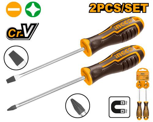 2 Pcs INGCO Screwdriver Set HKSD0248 My Store