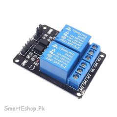 2 channel relay module 5V 2-channel relay modules 5VDC 2 road relay module control board with optocoupler - SmartEshop.Pk