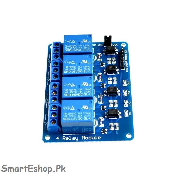 5V 4 Channel Relay Module 4-channel Relay Control Board For ArduinoRelay Module With Optocoupler Relay Output 4 Way - SmartEshop.Pk