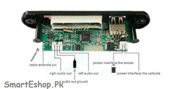 Bluetooth MP3 Player Amplifier Panel LED 5V Audio Module Support Bluetooth FM Radio USB TF AUX Remote - SmartEshop.Pk