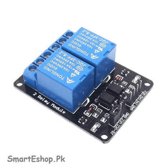 2 channel relay module 5V 2-channel relay modules 5VDC 2 road relay module control board with optocoupler - SmartEshop.Pk