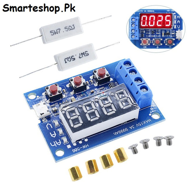 1.2v 12v 18650 Li-ion Lithium Battery Capacity Tester + Resistance Lead-acid Battery Capacity Meter Discharge Tester External HW-586