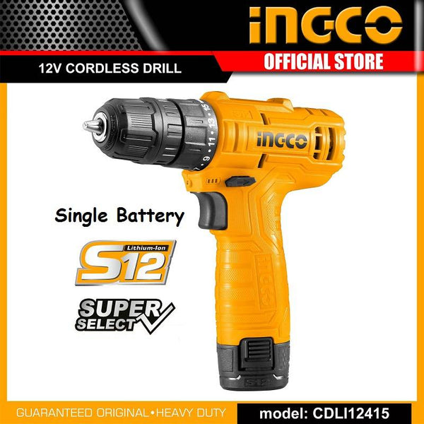 INGCO Lithium-Ion Cordless Drill 12V 10mm CDLI12415