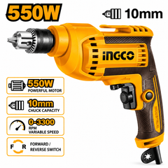 INGCO ED55038 550W Electric Drill Machine | 10mm Variable Speed, 3300 RPM