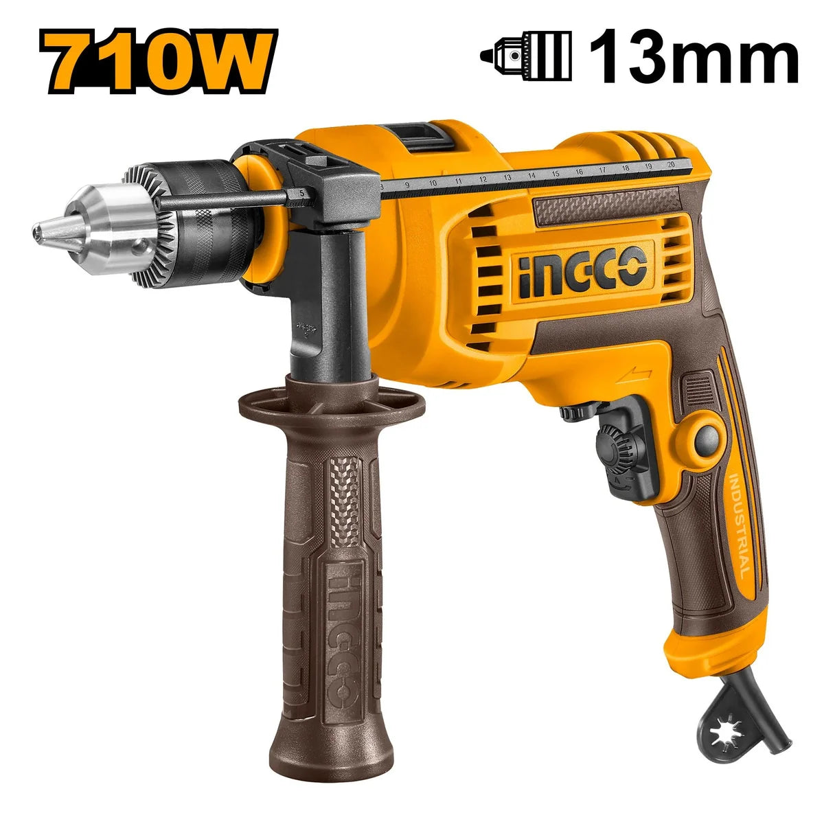 INGCO ID7118 710W Impact Drill Machine | 13mm Hammer Drill, 3000 RPM