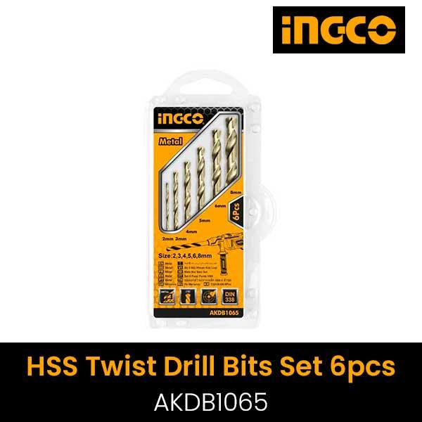 Ingco AKDB1065 6PCS HSS Twist Drill Bits Set - SmartEshop.Pk