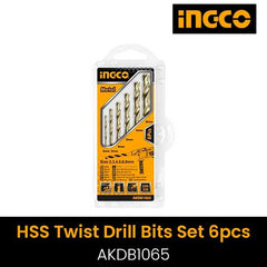 Ingco AKDB1065 6PCS HSS Twist Drill Bits Set - SmartEshop.Pk