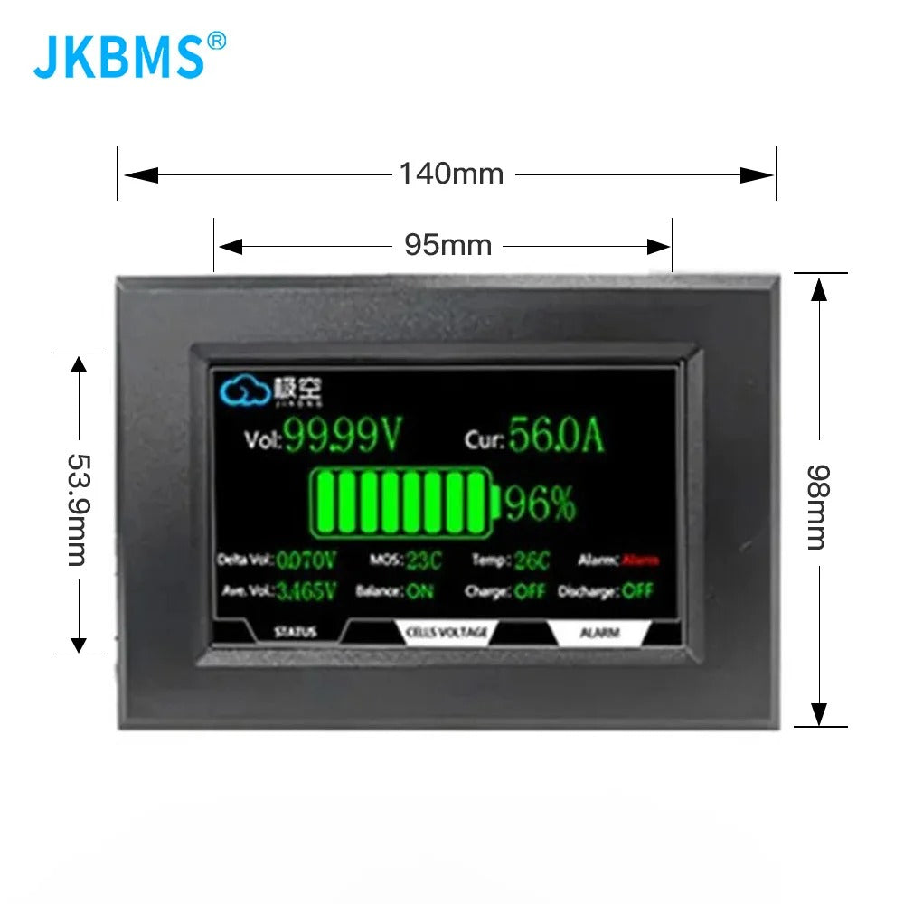 JKBMS 4.3-Inch LCD Display Accessory | Compatible with All JK BMS Models | 120cm Cable & Mounting Screws Included SmartEshop.Pk