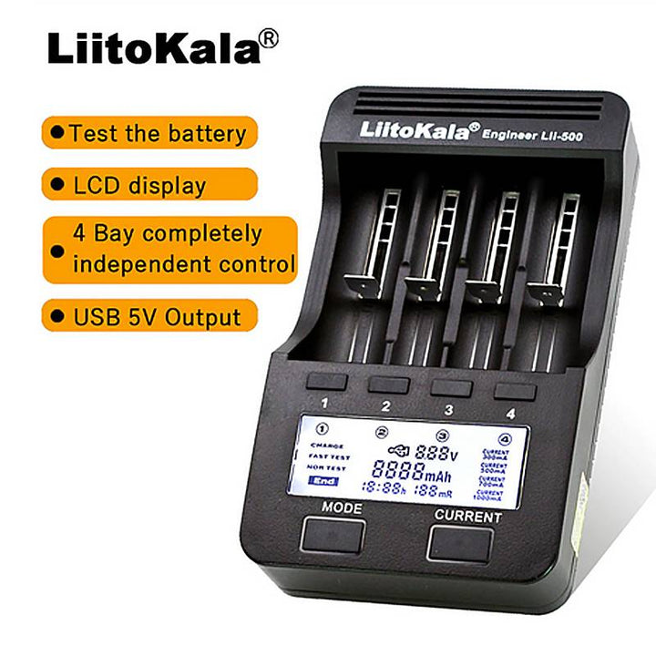 LiitoKala Lii-500 18650 Smart Battery Charger LCD Display My Store