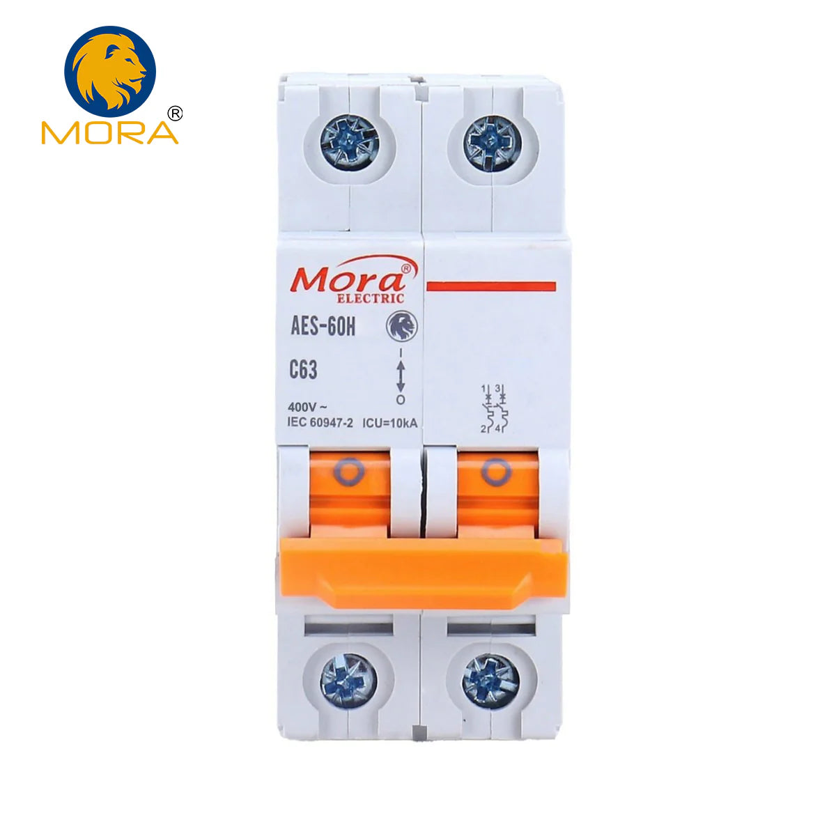 Mora 2P AC MCB Circuit breaker C type 230/400V 32A , 63A MORA