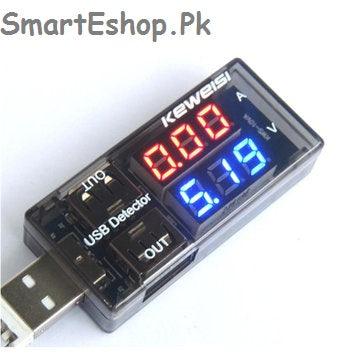 DUAL USB CURRENT VOLTAGE CHARGER DETECTOR BATTERY TESTER VOLTMETER AMMETER - SmartEshop.Pk