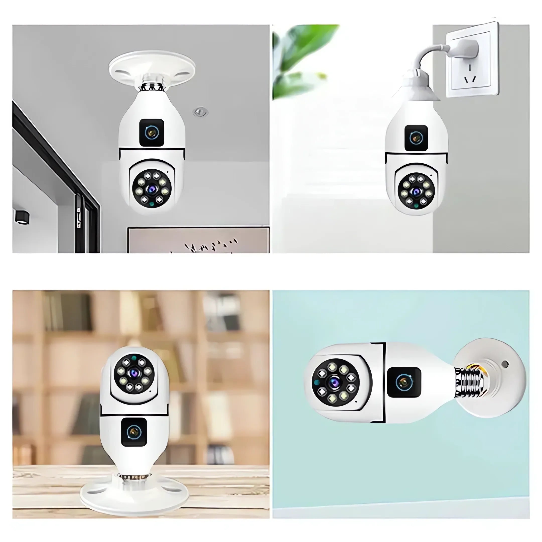 SQ002-W-L Light Bulb Dual Lens WiFi Smart Camera SmartEshop.Pk