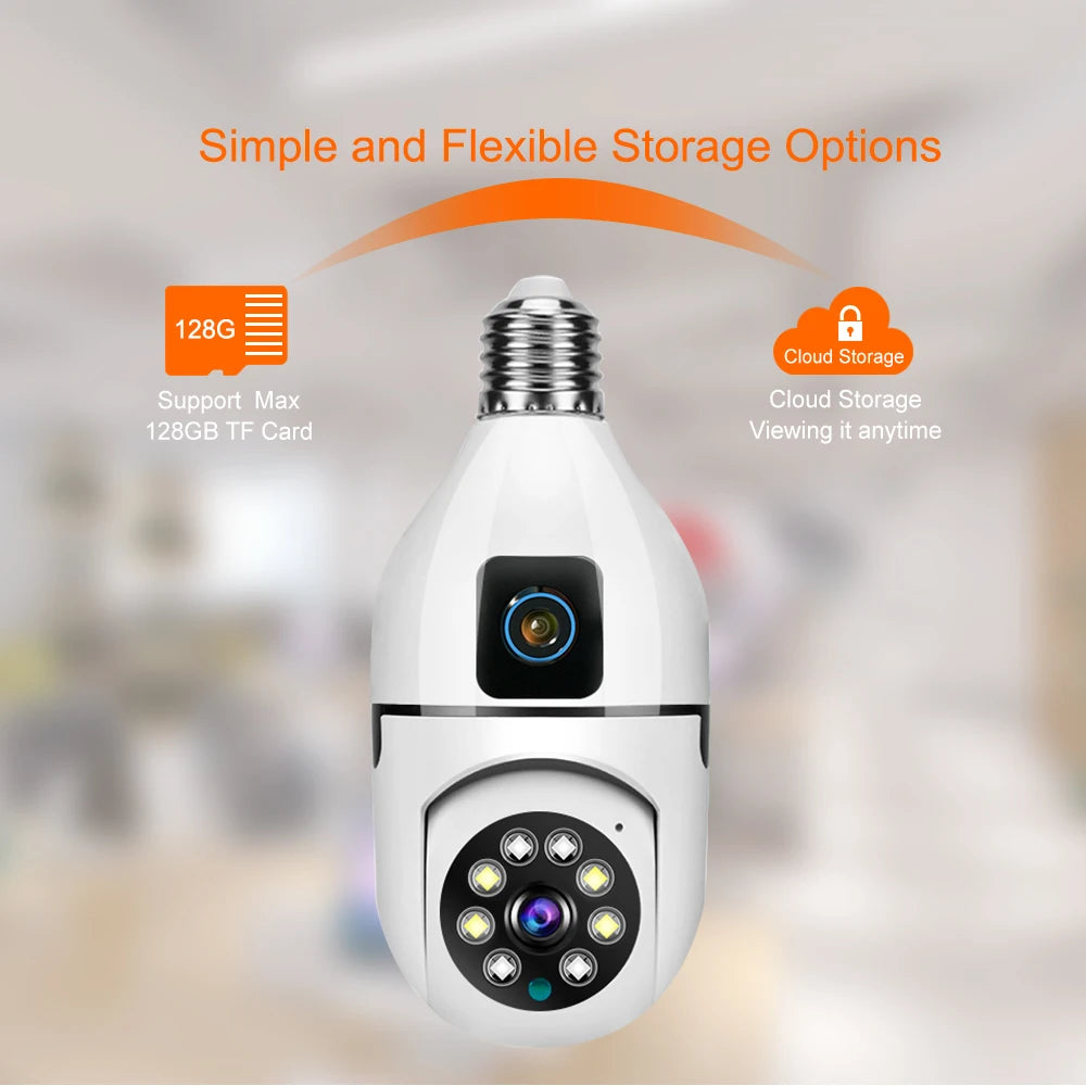 SQ002-W-L Light Bulb Dual Lens WiFi Smart Camera SmartEshop.Pk