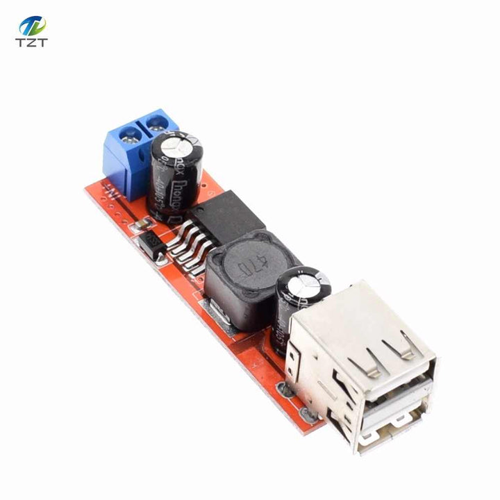 DC 6V-40V To 5V 3A Double USB Charge DC-DC Step Down Converter Module For Vehicle Car Charger LM2596 Dual Two USB (RED) My Store