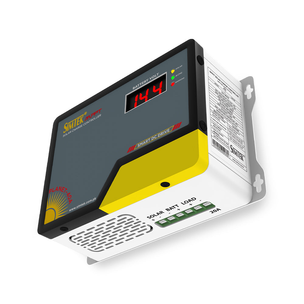 Simtek Planet40 – 40A MPPT Solar Charge Controller – 70 VOC, 40A | 12V | Low Battery Load Cutoff | Works with & without Battery – 3 Months Warranty SmartEshop.Pk