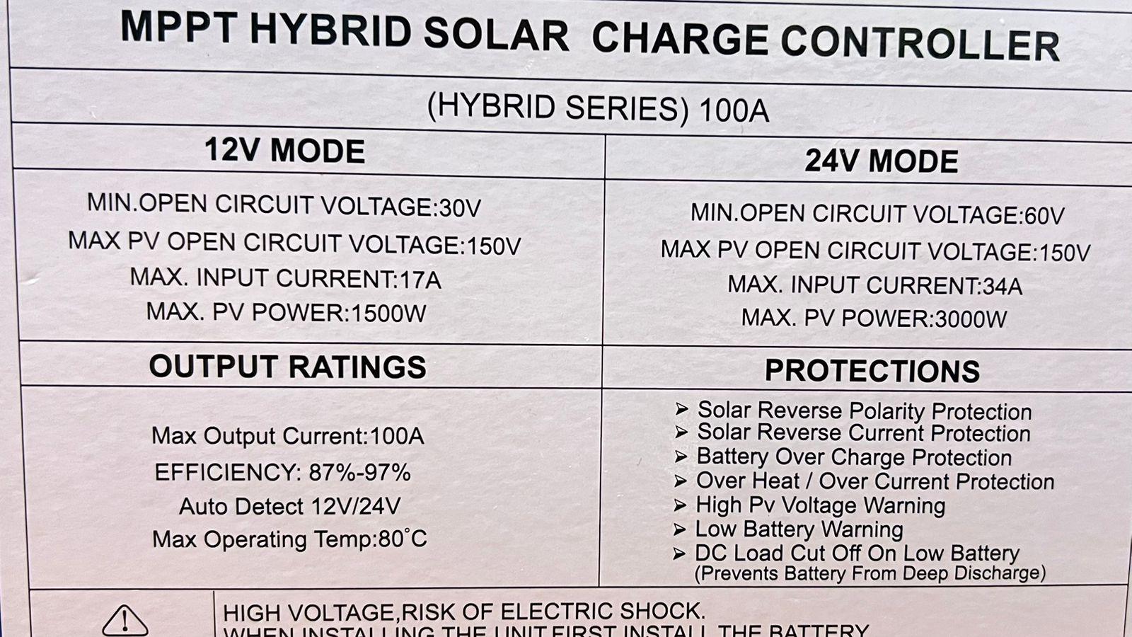 Sunchonglic Hybrid MPPT Solar Charge Controller 100A With UPS Function - SmartEshop.Pk