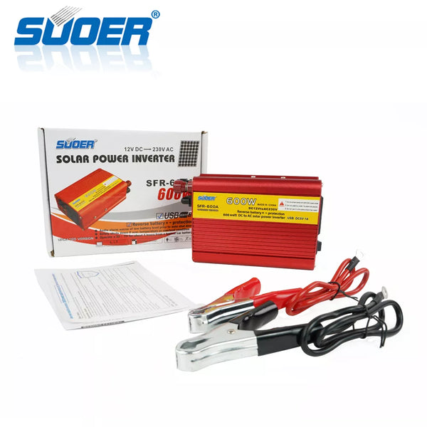 Suoer DC To AC 12V 220V 600W Off Grid Inverter (SFR-600A）