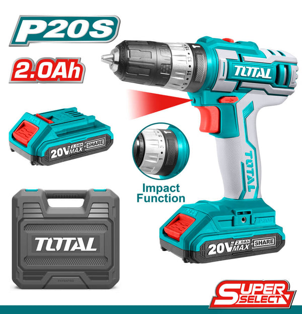 Lithium-Ion Impact Drill – 20V – TOTAL TIDLI200215