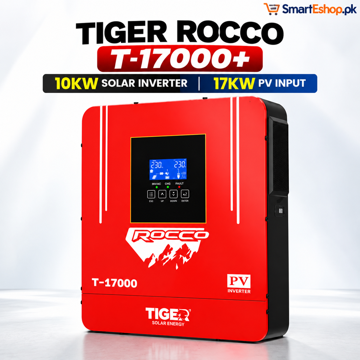 Tiger Rocco T-17000+ 10KW Solar Inverter | 17KW PV Input | 3 MPPT | 500V DC