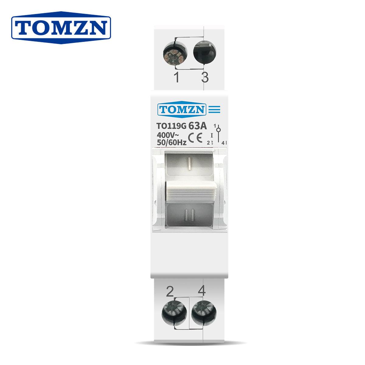 TOMZN 1P 63A MTS Dual Power Manual Transfer Isolating Switch Interlock Circuit Breaker - SmartEshop.Pk