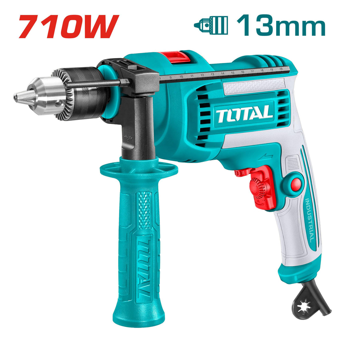 TOTAL TG1071366 710W Impact Drill Machine | 13mm Chuck, Variable Speed & Hammer Function
