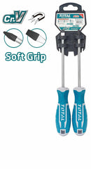 TOTAL THT250201 2 Pcs Screwdriver Set – CR-V Heavy Duty Screwdrivers for Professional & DIY Use SmartEshop.Pk