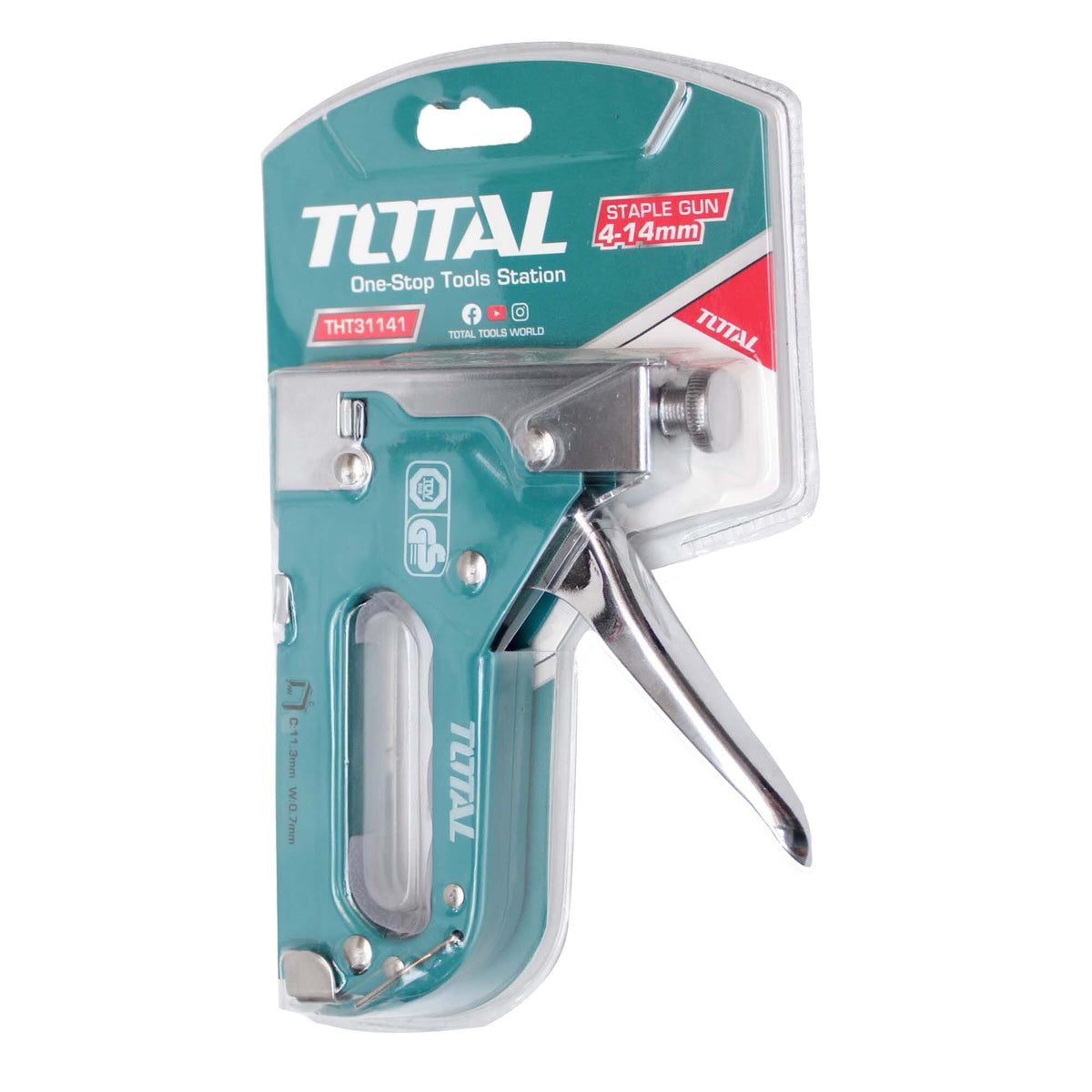 TOTAL THT31141 Staple Gun 4–14mm | Adjustable Driving Force Heavy Duty Iron Stapler