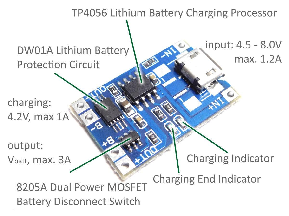 TP4056 5V 1A MICRO USB 18650 LITHIUM DUAL PROTECTION BATTERY CHARGING MODULE - SmartEshop.Pk