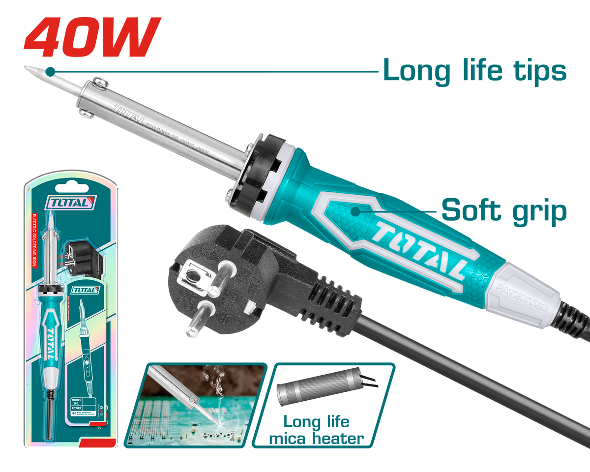 Total Electric Soldering Iron Straight Tip 40W- TET1406 My Store