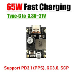 CKCS Type-C USB PD 3A 65W Fast Charging Adapter DC 5V 9V 12V 15V 20V 5525 5521 conversion type-c charger For PD3.0 PPS QC3.0 SCP - SmartEshop.Pk