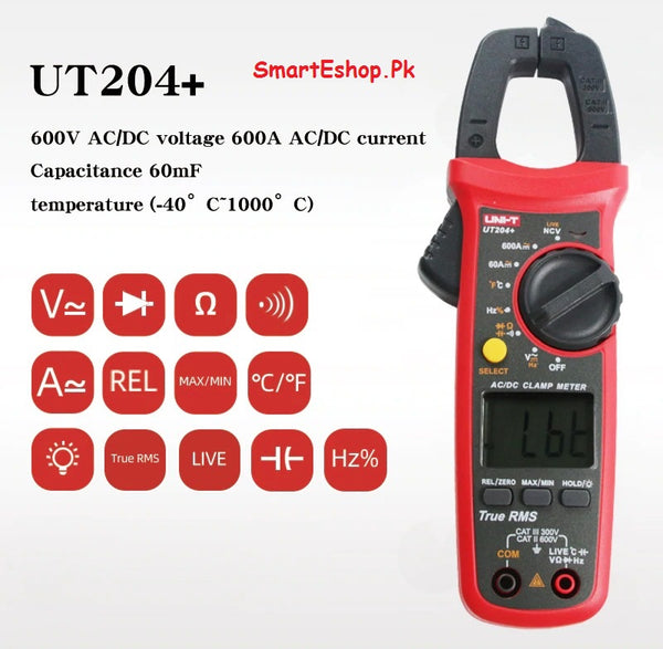 UNI T Digital AC DC Current Clamp Meter Multimeter UT204+ My Store