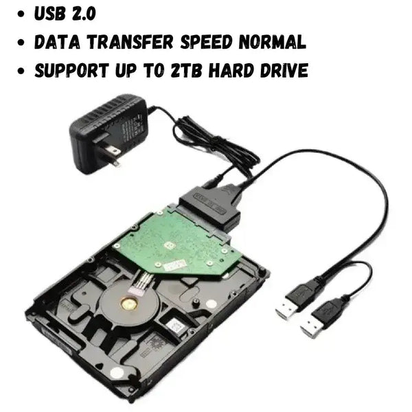 USB 2.0 to SATA Cable Hard Drive Converter