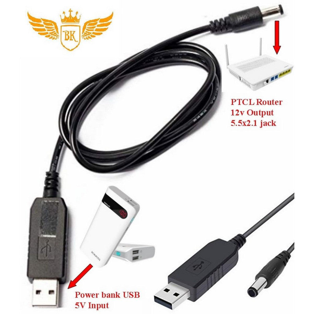 USB 5V To 12V Voltage Booster Jack For PTCL Router Power Supply Router ...