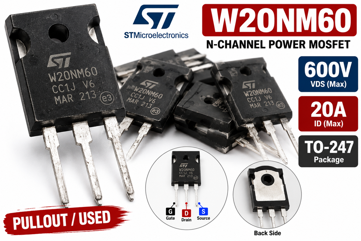 W20NM60 STW20NM60 600V 20A N-Channel Power MOSFET | TO-247 | Pullout Used