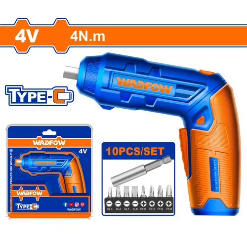 WADFOW Cordless Screwdriver Lithium-Ion – Compact, Easy to Use (WCV4415) SmartEshop.Pk