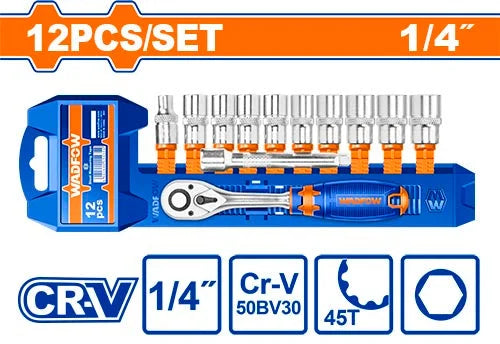 WADFOW 12 Pcs 1/2" socket set WST2212