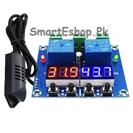 XH-M452 Thermostat Temperature Humidity Control Thermometer Hygrometer Controller Module DC 12V LED Digital Display Dual Output - SmartEshop.Pk