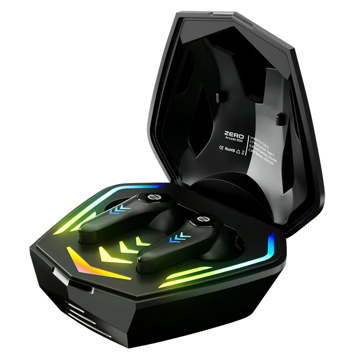 Zero Arcade 800 Gaming Earbuds – RGB Lights, 40ms Low Latency, ENC & Long Battery – Bluetooth 5.3 Earbuds for iPhone & Android SmartEshop.Pk